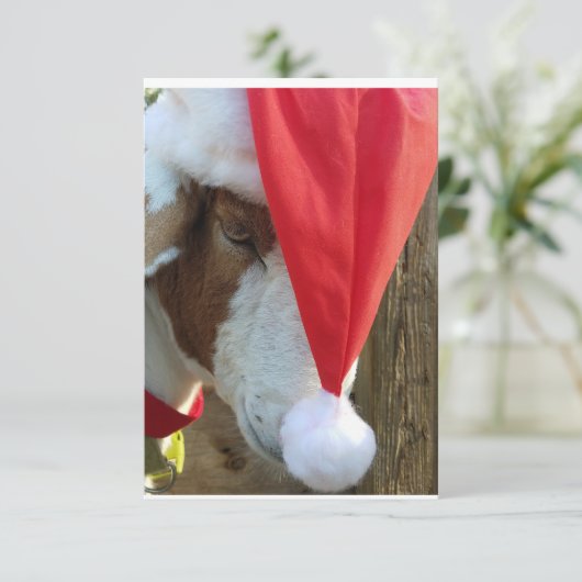 "Seizoen Geit-en!" Een Kerstkaart Kaart (Staand voorkant)