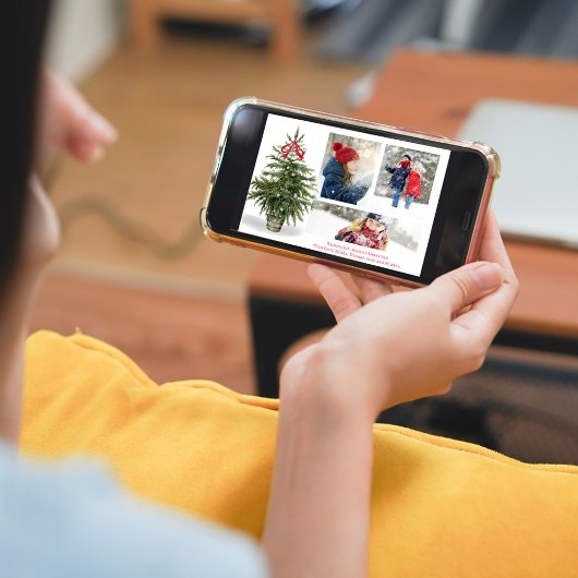 Seizoen Groet Waterverf Fotocollage Feestdagenkaart