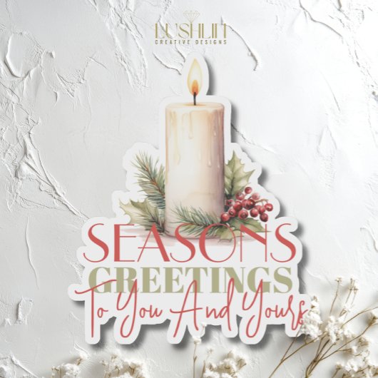 Seizoen Groeten aan u en uw vakantie Sticker