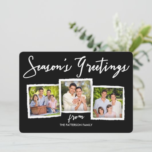 Seizoen Groeten Classic Photo Collage Kaart (Staand voorkant)