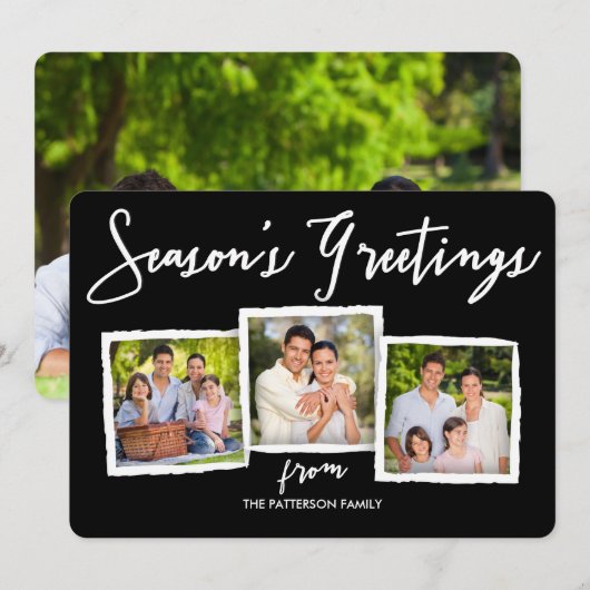 Seizoen Groeten Classic Photo Collage Kaart (Voorkant / Achterkant)