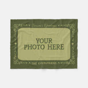 Seizoen Groeten Custom Foto & Naam fleece Deken