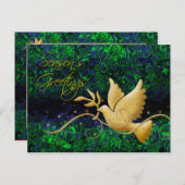 Seizoen Groeten Duif Vrede Goud Kerstgroet Feestdagenkaart (Voorkant / Achterkant)