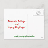 Seizoen Groeten (Eetbeurten) Varken Cartoon. Feestdagenkaart (Achterkant)