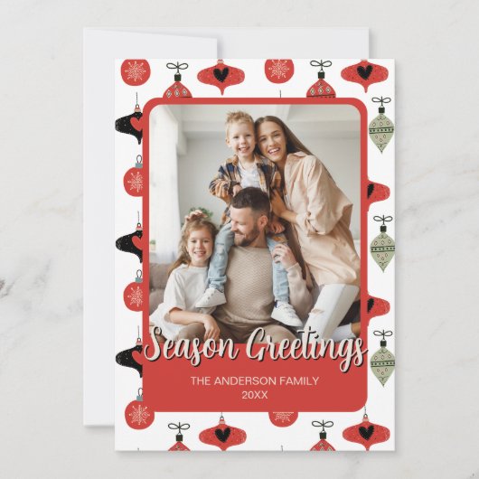 Seizoen Groeten Familie Foto Kerstmis Feestdagenkaart (Voorkant)