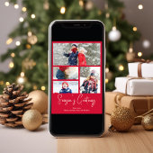 Seizoen Groeten Foto Collage Waterverf Tree Feestdagenkaart