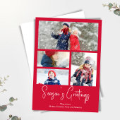 Seizoen Groeten Foto Collage Waterverf Tree Feestdagenkaart