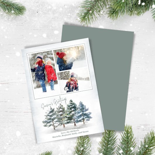 Seizoen Groeten Foto Collage Woodland Feestdagenkaart