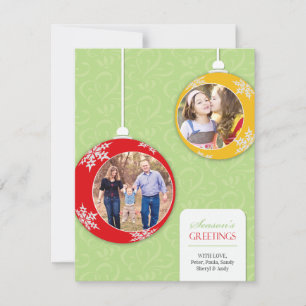 Seizoen Groeten Foto Ornamenten Platte Kaart