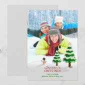 Seizoen Groeten Foto Sneeuwman Winter Kaart (Voorkant / Achterkant)