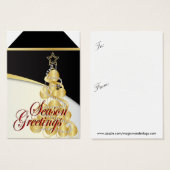 Seizoen Groeten Gouden Kerstboom Labels Visitekaartje (Voorkant /achterkant)