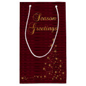 Seizoen Groeten in Donker Rood & Goud Klein Cadeauzakje (Achterkant)