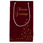Seizoen Groeten in Donker Rood & Goud Klein Cadeauzakje (Voorkant)