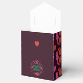 Seizoen groeten in groen handschrift met harten bedankdoosjes (Geopend)