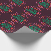 Seizoen groeten in groen handschrift met harten cadeaupapier (Hoek)