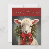 Seizoen Groeten Kerstlam Wenskaart Kaart (Voorkant)