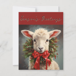 Seizoen Groeten Kerstlam Wenskaart Kaart