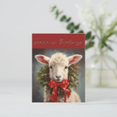 Seizoen Groeten Kerstlam Wenskaart Kaart (Staand voorkant)