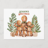 Seizoen Groeten Kerstmis Gingerbread Family Briefkaart (Voorkant)