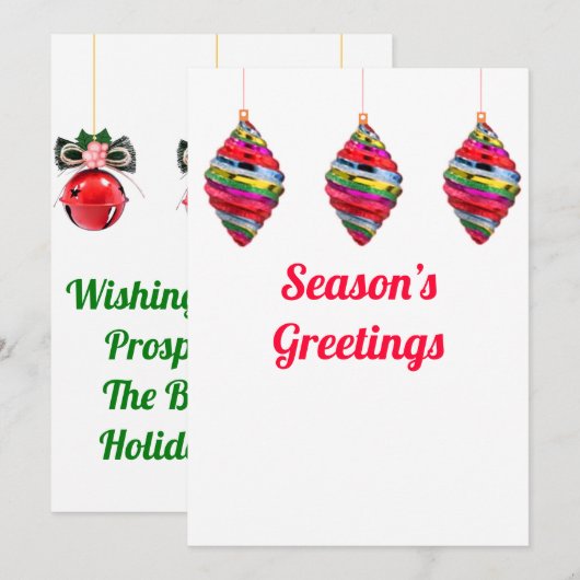 Seizoen Groeten Kerstmis Kaart (Voorkant / Achterkant)