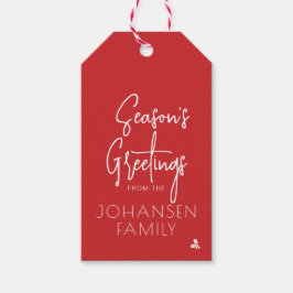 Seizoen Groeten Kerstmis Stripe Vakantie Cadeaulabel