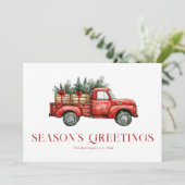 Seizoen Groeten Kersttruck Vakantie Kaart (Staand voorkant)