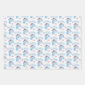 Seizoen Groeten Leuke Blauwe Sneeuwman Redbirds Inpakpapier Vel (Voorkant)