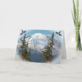 Seizoen Groeten Mount Rainier Landschap Feestdagen Kaart (Voorkant)