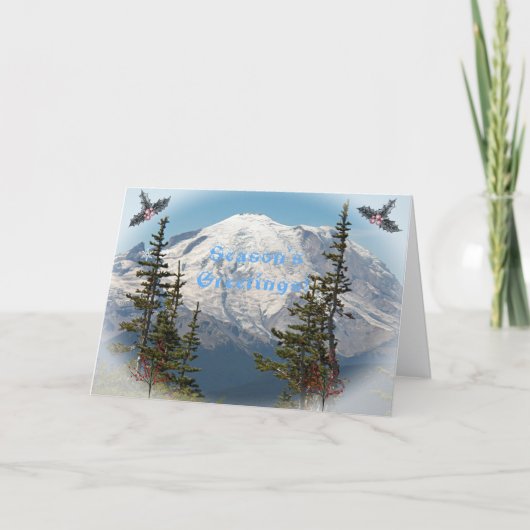 Seizoen Groeten Mount Rainier Landschap Feestdagen Kaart (Voorkant)