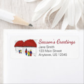 Seizoen Groeten NYC Kerstmis Venster Winkelen Etiket (Insitu)