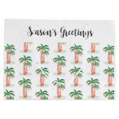 Seizoen Groeten Palm Tree Kerstmis Groot Cadeauzakje (Achterkant)
