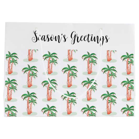 Seizoen Groeten Palm Tree Kerstmis Groot Cadeauzakje (Achterkant)