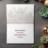 Seizoen Groeten Potted Succulenten Kerstmis Feestdagen Kaart