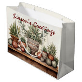 Seizoen Groeten Potted Succulenten Kerstmis Groot Cadeauzakje (Achterkant Gekanteld)