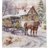 Seizoen Groeten Rustieke Victoriaans tuin Kerstmis Douchegordijn (Voorkant)