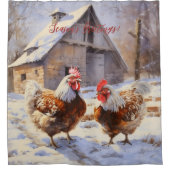 Seizoen Groeten Rustieke Victoriaans tuin Kerstmis Douchegordijn (Voorkant)