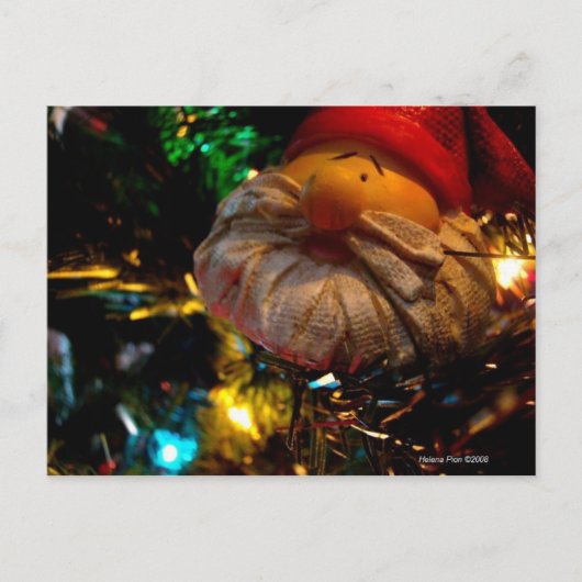 Seizoen Groeten Santa Ornament Foto Briefkaart (Voorkant)