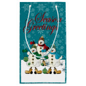 Seizoen Groeten Sneeuwmannen Vrienden | Christmas Klein Cadeauzakje (Achterkant)