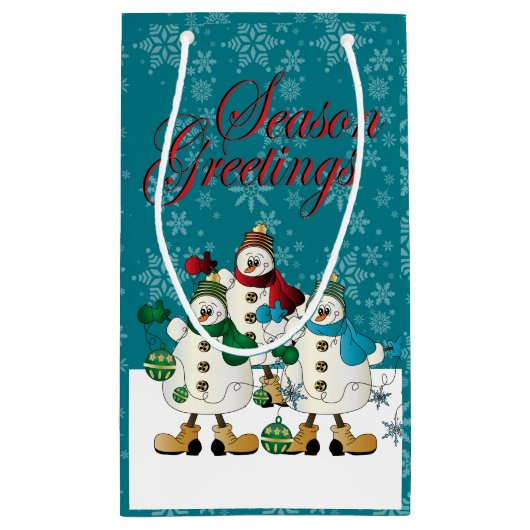 Seizoen Groeten Sneeuwmannen Vrienden | Christmas Klein Cadeauzakje (Achterkant)