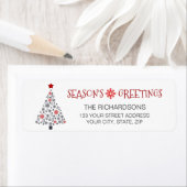 Seizoen Groeten Ster Kerstboom Adres Etiket (Insitu)