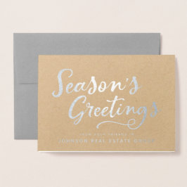 Seizoen Groeten Typografie | Vakantie groeten Folie Kaarten