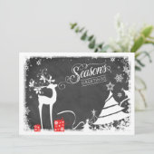 Seizoen Groeten Vakantie Kaart | Faux Chalkboard (Staand voorkant)