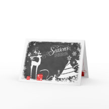 Seizoen Groeten Vakantie Kaart | Faux Chalkboard