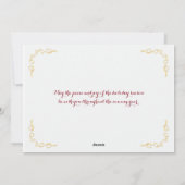 Seizoen Groeten Vakantie Kaart | Rood, vals goud (Achterkant)