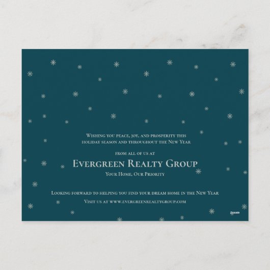 Seizoen Groeten Vastgoed Business Kerstmis Feestdagenkaart (Achterkant)