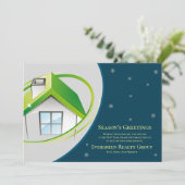 Seizoen Groeten Vastgoed Realtor Business Ho Feestdagenkaart (Staand voorkant)