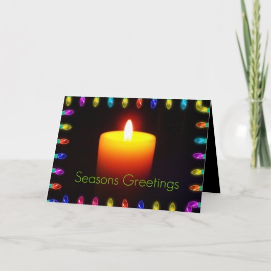 Seizoen Groeten Vlam Feestdagen Kaart (Voorkant)