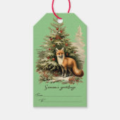 Seizoen Groeten Vos, Kerstboom Cadeaulabel (Voorkant)