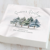 Seizoen Groeten Waterverf Kerstbomen Servet