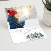 Seizoen Groeten Winter Pine 2 Foto Kaart